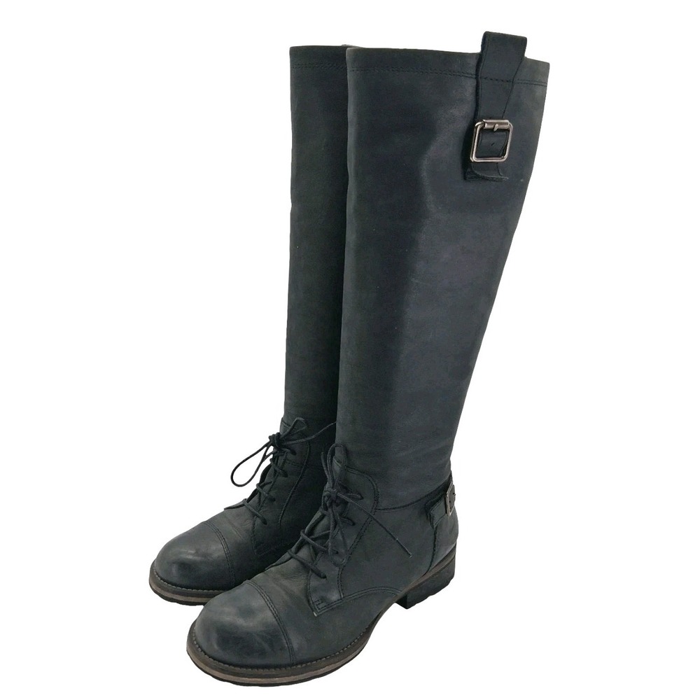 Felmini Boots Womens EU 36 US 5 Black Leather Knee High Riding Equestrian
